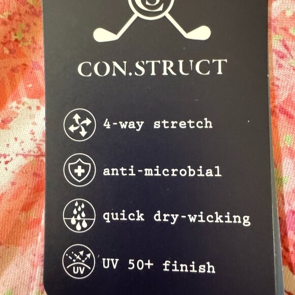 Con.Struct Men's Quick Dry Performance Multi-Color Patterned Polo M - Picture 7 of 10